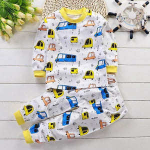 Baby Girl Clothing Set Cartoon Cat Clothing Long Sleeve T Shirt + Pants Suits Infant Pink Outfit