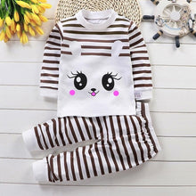 Load image into Gallery viewer, Baby Girl Clothing Set Cartoon Cat Clothing Long Sleeve T Shirt + Pants Suits Infant Pink Outfit