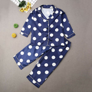 Boys Girls Kids Pajama Sets Cartoon Dot Long Sleeve T-Shirt Tops With Pants Toddler Baby Sleeping Clothes Pijamas Sleepwear