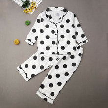 Load image into Gallery viewer, Boys Girls Kids Pajama Sets Cartoon Dot Long Sleeve T-Shirt Tops With Pants Toddler Baby Sleeping Clothes Pijamas Sleepwear