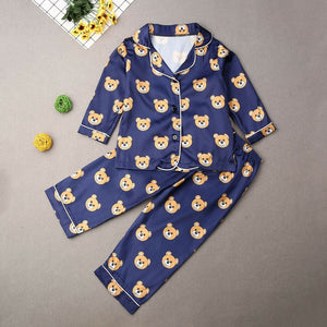 Boys Girls Kids Pajama Sets Cartoon Dot Long Sleeve T-Shirt Tops With Pants Toddler Baby Sleeping Clothes Pijamas Sleepwear