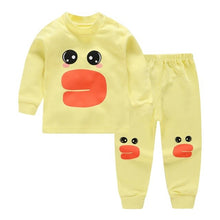 Load image into Gallery viewer, Kids Boys Pajama Sets Cartoon Print Long Sleeve O-Neck Cute T-Shirt Tops with Pants Baby Girls Child Autumn Sleeping Clothes