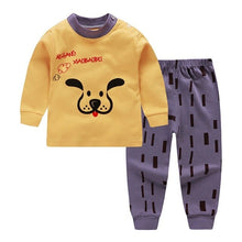 Load image into Gallery viewer, Kids Boys Pajama Sets Cartoon Print Long Sleeve O-Neck Cute T-Shirt Tops with Pants Baby Girls Child Autumn Sleeping Clothes