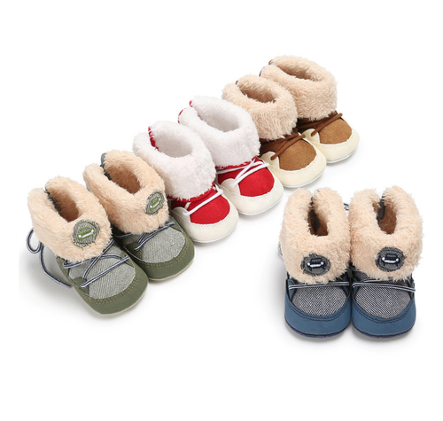 Baby Snow Boots Girls Boys Shoes Soft Sole 0-18 months Anti-Slip Warm Winter Infant Prewalker Toddler Booties Socks