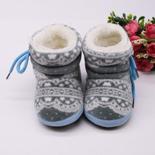 Load image into Gallery viewer, Winter Warm Baby Print Boots Toddler Lace Up First Walkers baby Girls Boys All-match Shoes Soft Sole Winter Booties for 0-18M