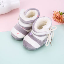 Load image into Gallery viewer, Winter Warm Baby Print Boots Toddler Lace Up First Walkers baby Girls Boys All-match Shoes Soft Sole Winter Booties for 0-18M