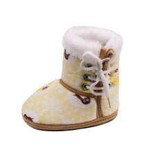 Load image into Gallery viewer, Winter Warm Baby Print Boots Toddler Lace Up First Walkers baby Girls Boys All-match Shoes Soft Sole Winter Booties for 0-18M