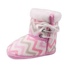 Load image into Gallery viewer, Winter Warm Baby Print Boots Toddler Lace Up First Walkers baby Girls Boys All-match Shoes Soft Sole Winter Booties for 0-18M