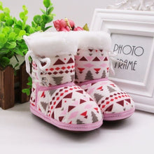 Load image into Gallery viewer, Winter Warm Baby Print Boots Toddler Lace Up First Walkers baby Girls Boys All-match Shoes Soft Sole Winter Booties for 0-18M