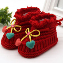 Load image into Gallery viewer, Woolen Baby Shoes Infants Crochet Knit Fleece Warm Boots Toddler Girl Boy Wool Snow Crib Shoes Winter Booties