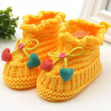 Load image into Gallery viewer, Woolen Baby Shoes Infants Crochet Knit Fleece Warm Boots Toddler Girl Boy Wool Snow Crib Shoes Winter Booties