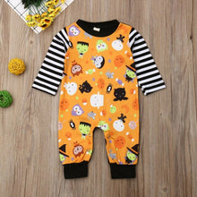 Load image into Gallery viewer, Fashion Newborn Baby Boy Girl Halloween Romper Long Sleeve Stripe Jumpsuit Playsuit Autumn Cotton Outfit Holiday Party Clothes