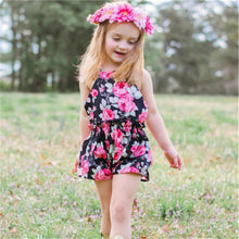 Load image into Gallery viewer, New Arrival Girls Halter Romper Cute Floral Printing Children Summer Outwear Clothing Casual Holiday Jumpsuit One-piece Romper