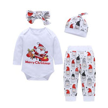 Load image into Gallery viewer, LOOZYKIT Christmas Clothings Lovely Kids Baby Girl Boy First Christmas Letter Romper Pant Hat Outfits Xmas Set Autumn Clothing