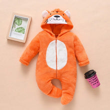 Load image into Gallery viewer, CYSINCOS Winter Warm Infant Jumpsuits Fleece Baby Boy Girl Cute Tiger Outwear Cotton Jackte Newborn Clothes Hooded Baby Coats