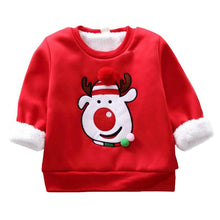 Load image into Gallery viewer, Autumn Kids Sweatshirt Baby Boy Girl Christmas Cartoon Thicken Velvet Sweatshirts Casual Toddler Blouse Long Sleeve Outerwear Cl
