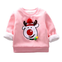 Load image into Gallery viewer, Autumn Kids Sweatshirt Baby Boy Girl Christmas Cartoon Thicken Velvet Sweatshirts Casual Toddler Blouse Long Sleeve Outerwear Cl