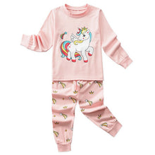 Load image into Gallery viewer, HereNice Children Toddler Kids Baby Boys Girls Truck Dinosaur Mermaid Flamingo Unicorn Reindeer Sleepwear Suit Set Pjs Pajamas