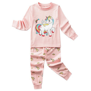 HereNice Children Toddler Kids Baby Boys Girls Truck Dinosaur Mermaid Flamingo Unicorn Reindeer Sleepwear Suit Set Pjs Pajamas