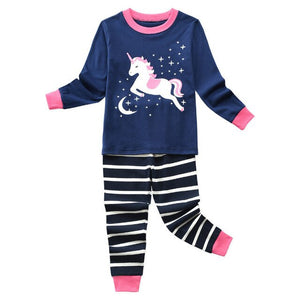 HereNice Children Toddler Kids Baby Boys Girls Truck Dinosaur Mermaid Flamingo Unicorn Reindeer Sleepwear Suit Set Pjs Pajamas