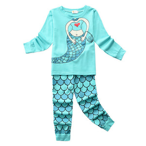 HereNice Children Toddler Kids Baby Boys Girls Truck Dinosaur Mermaid Flamingo Unicorn Reindeer Sleepwear Suit Set Pjs Pajamas