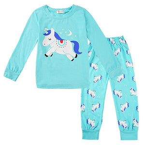 HereNice Children Toddler Kids Baby Boys Girls Truck Dinosaur Mermaid Flamingo Unicorn Reindeer Sleepwear Suit Set Pjs Pajamas