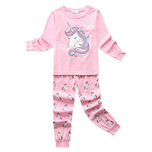 HereNice Children Toddler Kids Baby Boys Girls Truck Dinosaur Mermaid Flamingo Unicorn Reindeer Sleepwear Suit Set Pjs Pajamas