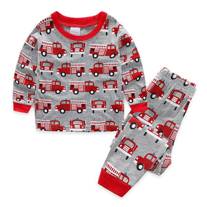 Children Boy Pajamas Sets 2019 Boys Sleevewear Cartoon long sleeve pyjamas Tops+Pants 2 Pieces Kids Baby Gils CLothing Set