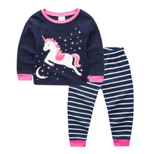 Load image into Gallery viewer, Children Boy Pajamas Sets 2019 Boys Sleevewear Cartoon long sleeve pyjamas Tops+Pants 2 Pieces Kids Baby Gils CLothing Set