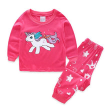 Load image into Gallery viewer, Children Boy Pajamas Sets 2019 Boys Sleevewear Cartoon long sleeve pyjamas Tops+Pants 2 Pieces Kids Baby Gils CLothing Set