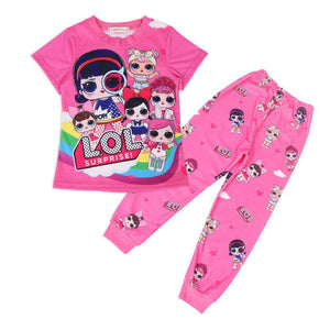 Toddler Kids Baby Girl Clothes Cartoon Doll Children's LOl Home Service Two-piece Baby Girl Pajamas Set  Kids Christmas Pajamas