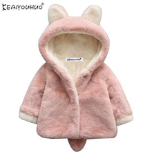 Load image into Gallery viewer, KEAIYOUHUO Winter Coats Jackets For Girls Clothes Autumn Baby Girls Jacket Cartoon Rabbit Hat Kids Outerwear Children&#39;s Clothing