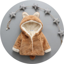 Load image into Gallery viewer, KEAIYOUHUO Winter Coats Jackets For Girls Clothes Autumn Baby Girls Jacket Cartoon Rabbit Hat Kids Outerwear Children&#39;s Clothing