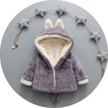 Load image into Gallery viewer, KEAIYOUHUO Winter Coats Jackets For Girls Clothes Autumn Baby Girls Jacket Cartoon Rabbit Hat Kids Outerwear Children&#39;s Clothing