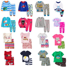 Load image into Gallery viewer, Hooyi Baby Boys Pajamas Suit Girls Sleepwear Sleep Suits Kids T-shirts Pants Children pyjama 100% COTTON Tops Trousers home wear