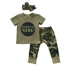 Load image into Gallery viewer, Summer Casual Baby Clothing Newborn Baby Boys Girls Camouflage Short Sleeve Letter T shirt Tops Pants Outfits Set Clothes 0-24M