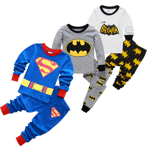 Children's Clothing Sets Boys Sleepwear Clothes Kids Batman Pajamas Set Baby Girls Cotton Cartoon Pijamas Spring Autumn Pyjamas