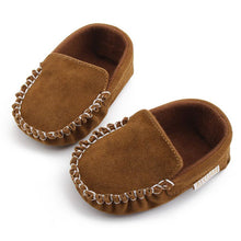 Load image into Gallery viewer, PU Suede Leather Newborn Baby Boy Girl Baby Moccasins Soft Moccs Shoes Soft Soled Non-slip Footwear Crib Shoe