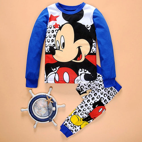 HOT Kids Clothes Children Clothing Set Toddler Kids Pajama Mickey Nightwear Baby Girl Boy Clothes Printing Pajamas Children 2Pc