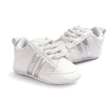 Load image into Gallery viewer, Pu Leather Stripe Pattern baby Sports Sneakers Infant Toddler Soft Anti-slip baby Shoes Newborn Baby Boys Girls firstwalkers