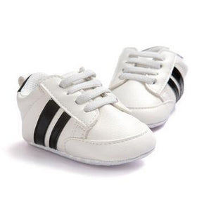 Pu Leather Stripe Pattern baby Sports Sneakers Infant Toddler Soft Anti-slip baby Shoes Newborn Baby Boys Girls firstwalkers