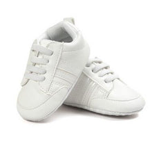 Load image into Gallery viewer, Pu Leather Stripe Pattern baby Sports Sneakers Infant Toddler Soft Anti-slip baby Shoes Newborn Baby Boys Girls firstwalkers