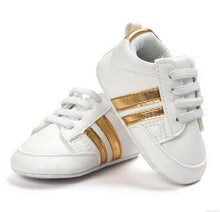 Load image into Gallery viewer, Pu Leather Stripe Pattern baby Sports Sneakers Infant Toddler Soft Anti-slip baby Shoes Newborn Baby Boys Girls firstwalkers