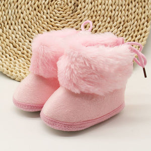 Winter Sweet Warm Newborn Baby Girls Princess Winter Boots First Walkers Soft Soled Infant Toddler Kids Girl Footwear Shoes New