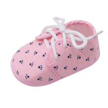 Load image into Gallery viewer, Newborn baby shoes toddler Baby Girls Shoes Letter Footprint Plaid Anti-Slip Footwear Crib Shoes bebek ayakkabi1.371