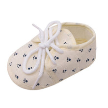 Load image into Gallery viewer, Newborn baby shoes toddler Baby Girls Shoes Letter Footprint Plaid Anti-Slip Footwear Crib Shoes bebek ayakkabi1.371