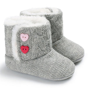 heart pattern Newborn Crochet Knitted Boots Winter Toddler Baby Girl Boy Wool Crib Fur Shoes Warm Booties Soft Sole bebe sapatos