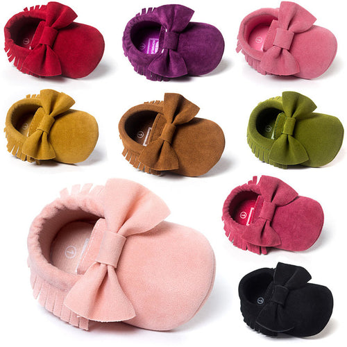 2019 Butterfly-knot Tassels Bow Baby Moccasin Quality Infant Babies First Walkers Newborn Footwears Indoor Baby Girls Boots