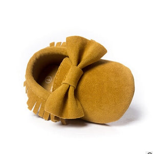 2019 Butterfly-knot Tassels Bow Baby Moccasin Quality Infant Babies First Walkers Newborn Footwears Indoor Baby Girls Boots