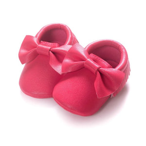 2019 Butterfly-knot Tassels Bow Baby Moccasin Quality Infant Babies First Walkers Newborn Footwears Indoor Baby Girls Boots